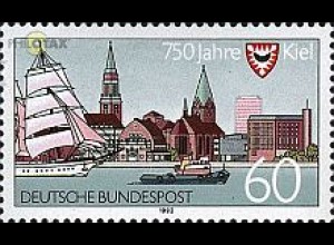 D,Bund Mi.Nr. 1598 750 J. Kiel, Stadt- und Hafenansicht, Wappen (60)