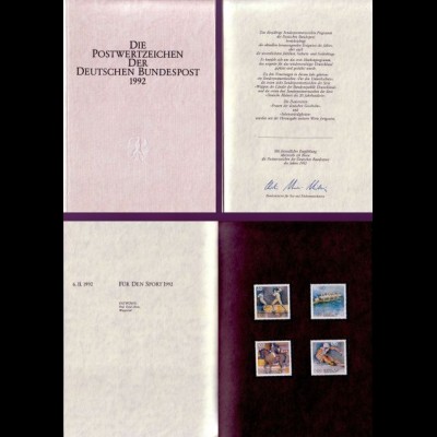 D,Bund Jahrbuch 1992 mit den Marken in Taschen (Silber - Schwarz-Schilling)