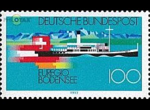 D,Bund Mi.Nr. 1678 Euregio Bodensee, Flaggen, Dampfer Hohentwiel (100)