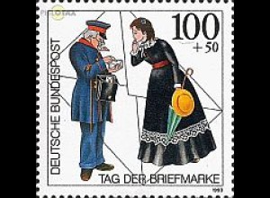 D,Bund Mi.Nr. 1692 Tag d. Briefmarke 93, Postbote 19. Jh. (100+50)
