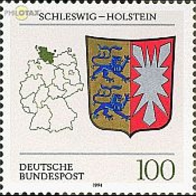 D,Bund Mi.Nr. 1715 Wappen Schleswig-Holstein (100)