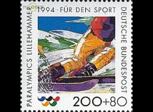 D,Bund Mi.Nr. 1720 Sporthilfe 94 Paralympics Abfahrtslauf (200+80)