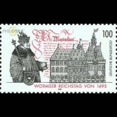 D,Bund Mi.Nr. 1773 Wormser Reichstag, Friedrich III. (100)
