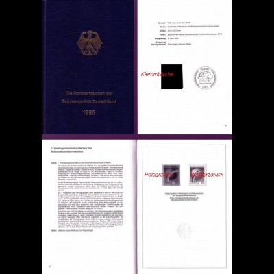 D,Bund Jahrbuch 1995 mit Schwarzdruck, Hologramm und Klemmtaschen