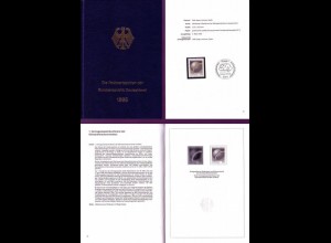 D,Bund Jahrbuch 1995 mit Marken in Taschen, Schwarzdruck + Hologramm