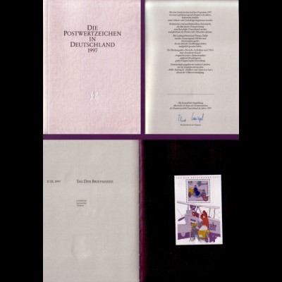 D,Bund Jahrbuch 1997 mit den Marken in Taschen (Silber - Waigel)