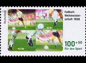 D,Bund Mi.Nr. 1968 Sport 98, Fußball WM (100+50)