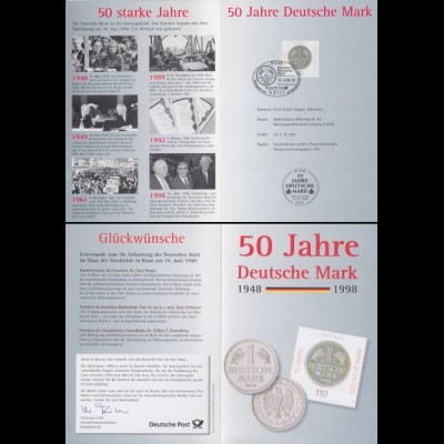 D,Bund Mi.Nr. 1996 50Jahre Deutsche Mark, Jahresgabe 1998 Postphilatelie 