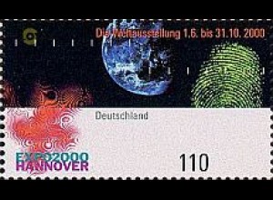 D,Bund Mi.Nr. 2130 EXPO 2000 Erde, Fingerabdruck (110)