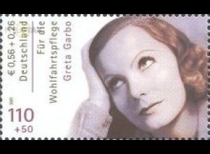 D,Bund Mi.Nr. 2221A Greta Garbo, K14 (110+50Pf/0,56+0,26€)