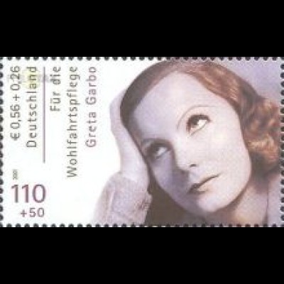D,Bund Mi.Nr. 2221A Greta Garbo, K14 (110+50Pf/0,56+0,26€)
