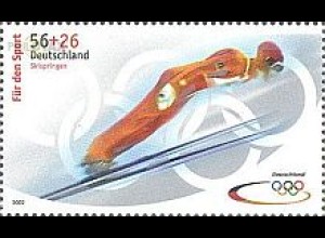 D,Bund Mi.Nr. 2239 Olympia 2002, Skispringen (56+26)