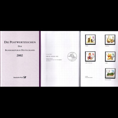 D,Bund Jahrbuch 2002 mit Marken in Taschen (Silber)