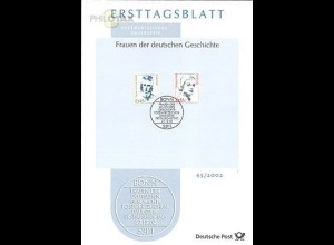 D,Bund Mi.Nr. 45/02 Frauen, Droste-Hülshoff + Hild. Knef (Marken MiNr.2295-2296)