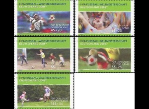 D,Bund Mi.Nr. 2324-2328 Fußball WM 2006 Deutschland (5 Werte)