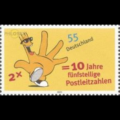 D,Bund Mi.Nr. 2344 Postleitzahlen, Maskottchen Rolf (55)