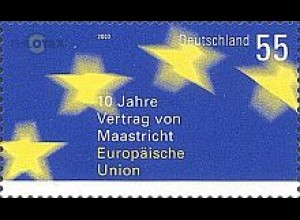 D,Bund Mi.Nr. 2373 10 J. Vertrag von Maastricht, Sterne der Europaflagge (55)