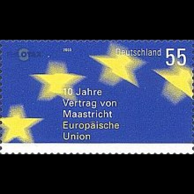 D,Bund Mi.Nr. 2373 10 J. Vertrag von Maastricht, Sterne der Europaflagge (55)