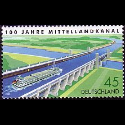 D,Bund Mi.Nr. 2454 100 Jahre Mittellandkanal, Trogbrücke mit Schiff (45)