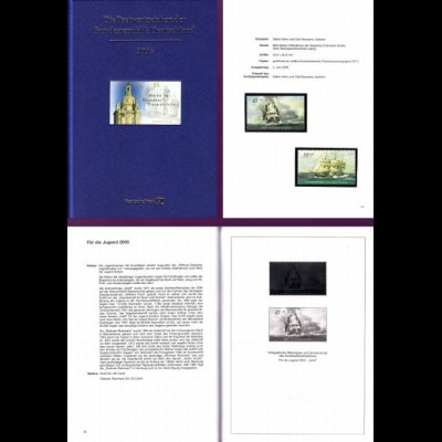 D,Bund Jahrbuch 2005 mit Marken in Taschen, Schwarzdruck + Hologramm (Kontaktg.)