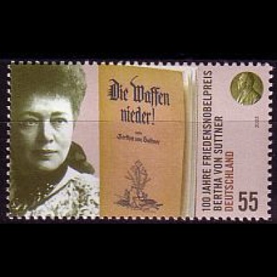 D,Bund Mi.Nr. 2495 Bertha von Suttner, Titelseite "Die Waffen nieder" (55)
