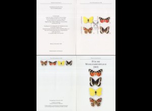 D,Bund Mi.Nr. 2500-03 Wohlfahrt, Einheimische Schmetterlinge 