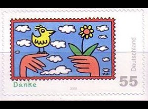D,Bund Mi.Nr. 2668 a.Fol. Post Grußmarke, Danke, skl., aus Folienbogen (55)