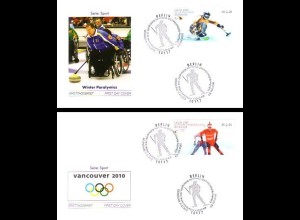D,Bund Mi.Nr. 2781-82 Olympische + Paralympische Spiele Vancouver (2 Briefe)