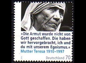 D,Bund Mi.Nr. 2813 100. Geburtstag Mutter Teresa (70)