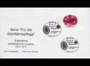 D,Bund Mi.Nr. 2909 Wohlfahrt 2012, Edelsteine, Rubin, selbstkl. (55+25)