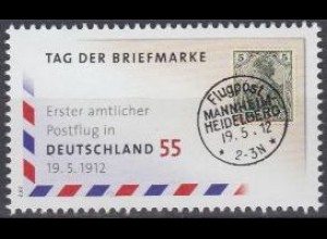 D,Bund Mi.Nr. 2954 Tag der Briefmarke, Jahrestag des 1.amtl. Postflugs (55)