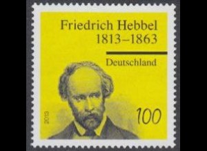 D,Bund Mi.Nr. 2990 200.Geb.Friedrich Hebbel, Dramatiker und Lyriker (100)