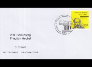 D,Bund Mi.Nr. 2990 200.Geb.Friedrich Hebbel, Dramatiker und Lyriker (100)