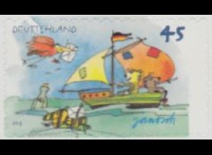 D,Bund Mi.Nr. 2995 a.Fol. Janosch-Zeichnung Segelboot, aus Folienbogen (45)