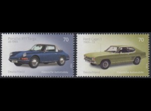 D,Bund Mi.Nr. 3201-02 Klassische deutsche Automobile, Porsche u.Ford (2 Werte)