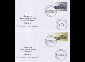 D,Bund Mi.Nr. 3201-02 Klassische deutsche Automobile, Porsche u.Ford (2 Briefe)