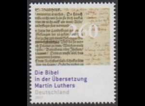 D,Bund MiNr. 3277 Bog. Die Bibel, Übersetzung von Martin Luther (260 Bogenmarke)