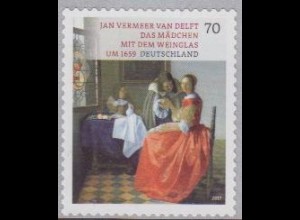 D,Bund MiNr. 3280 Schätze a.dt.Museen,Gem.Mädchen m.Weinglas,Vermeer,skl (70)