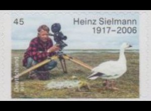 D,Bund MiNr. 3319 a.Fol. Heinz Sielmann, Tierfilmer, skl a.Folienbog (45)
