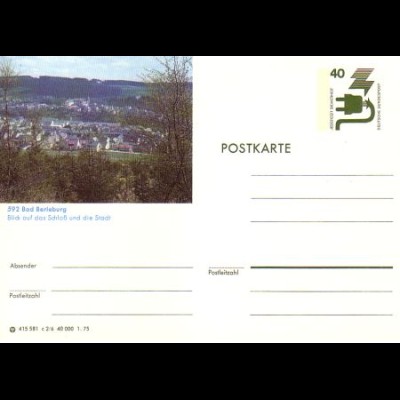 D,Bund Mi.Nr. P 116 Bildpostkarte Unfallverhütung, Bad Berleburg (WSt.MiNr.699)