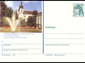 D,Bund Mi.Nr. P 125 Bildpostkarte Burg Eltz, Donaueschingen (WSt.MiNr.915)