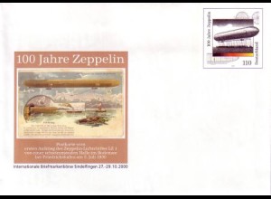 D,Bund Mi.Nr. USo 17 Sonderumschlag 100 Jahre Zeppelin (WSt.MiNr.2128)