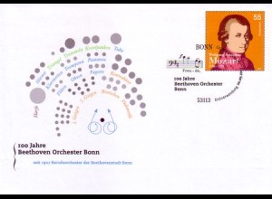 D,Bund Mi.Nr. USo 138 Gedenkumschl Beethoven-Orchester ESSt Bonn (WSt.MiNr.2512)