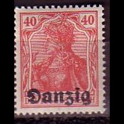D, Danzig Mi.Nr. 6 Deutschen Reiches, MiNr. 145 mit Aufdruck "Danzig" (40Pf)
