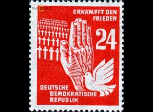 D,DDR Mi.Nr. 279 Friedenstag 1950, Soldatenfriedhof, Hand, Taube (24)