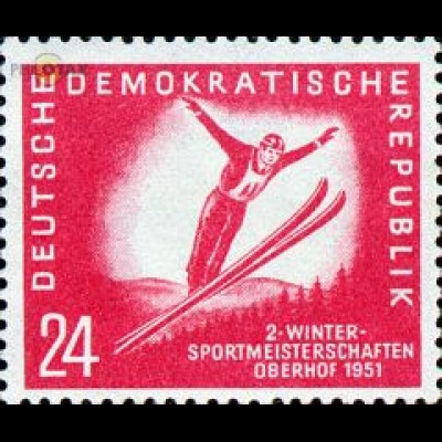 D,DDR Mi.Nr. 281 Wintersportmeisterschaften Oberhof, Skispringer (24)