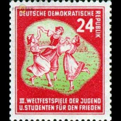 D,DDR Mi.Nr. 290 Festspiele f.d. Frieden, Tanzgruppe in Volkstracht (24)