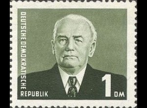 D,DDR Mi.Nr. 342b Freim., Wilhelm Pieck, schwarzoliv (1 DM)
