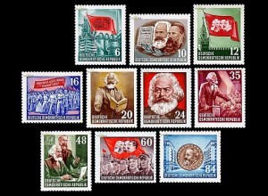 D,DDR Mi.Nr. 344-53 70. Todestag Karl Marx (10 Werte)