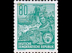 D,DDR Mi.Nr. 421 Freim. Ausg. Fünfjahresplan, Bdr., Mähdrescher (80)